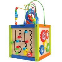 Cub din lemn multifunctional 5 in 1- Centru multiactivitati AcoolToy Cub din lemn multifunctional 5 in 1- Centru multiactivitati AcoolToy